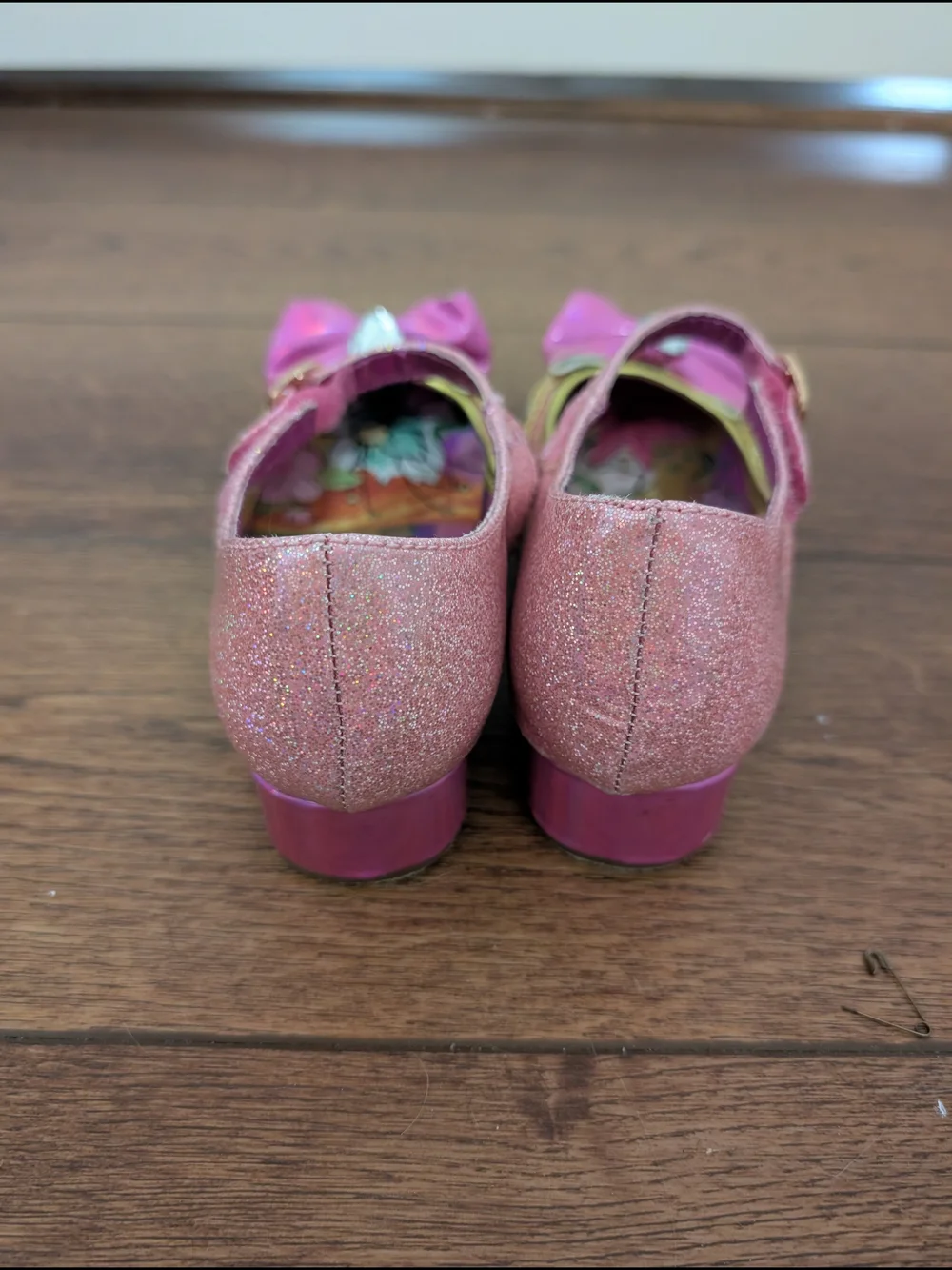 Disney Princess Glitter Dress Up Heels Pink Gold Size 12 Costume Shoes